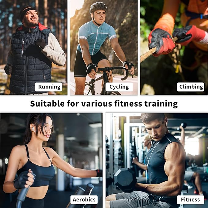 NewDoar Workout Gloves with Wrist Wrap Support Fingerless Gloves Weight Lifting Gloves for Fitness Exercise Weightlifting for Men Women Gym Accessories