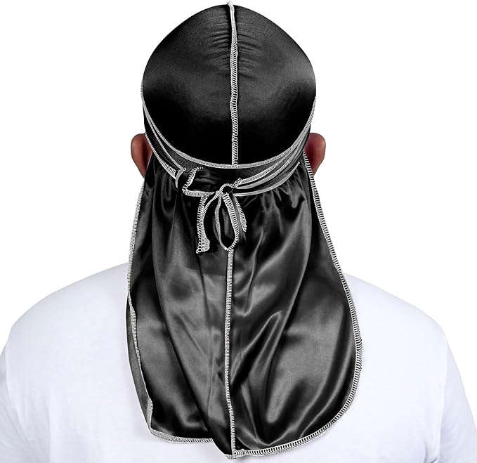 ForceWave 2 Pieces Silky Durag Pack for Men Women Waves, Premium Satin Deluxe Du-rag