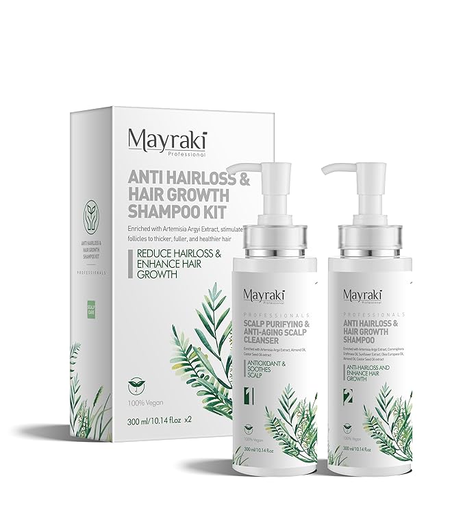 Mayraki Anti Hair Loss & Volumizing Shampoo Kit for Color-Treated Hair |Clarifying Growth Shampoo For Fuller, Thicker Hair | 300 ml | 10.14 fl.oz x2