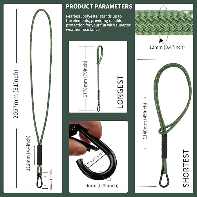 Heavy Duty Tree Swing Ropes, Hammock Tree Straps Hanging Kit, for Outdoor Swings Hammock Playground Set Accessories (6.75ft,81",Green,1Pack)