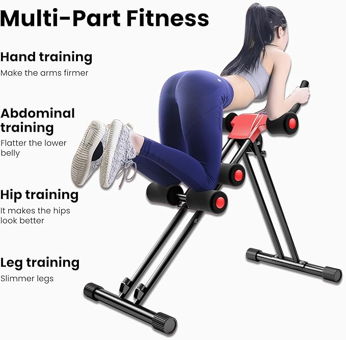 Ab Crunch Coaster,AB Workout Equipment,Multi-Functional Exercise Equipment for Home Gym,Height Adjustable Abs Workout,Full Body Fitness Machine Suitable for Beginner,from USA Fast Arrival