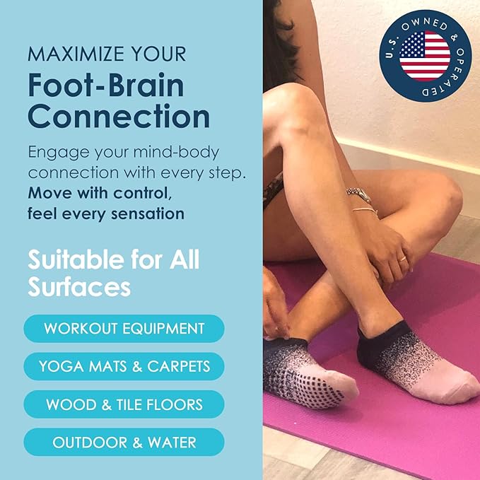 Tucketts Crew Closed Toes Non-Slip Grip Socks - Anti Skid Yoga, Barre, Pilates, Home & Leisure, Pedicure