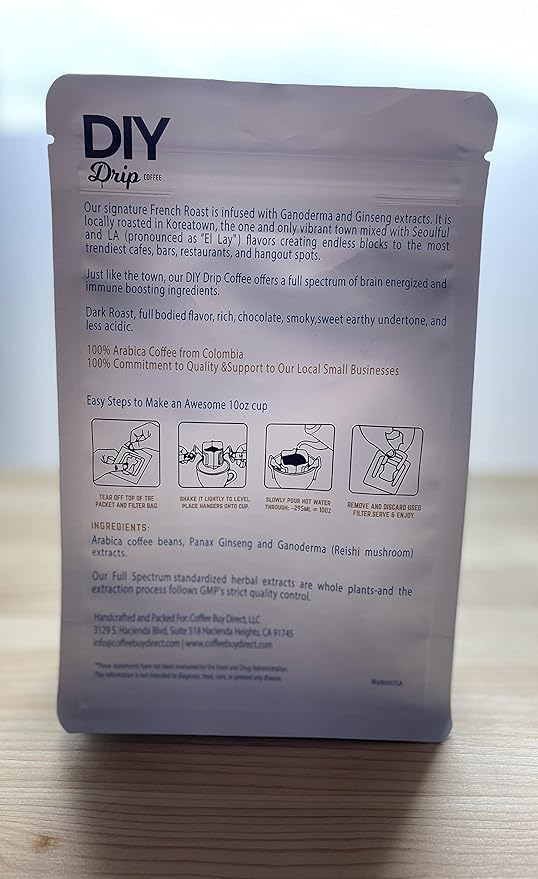 DIY Drip Coffee Brain Fuel, French Roast Colombia, 1 Pack x 4 single serve; 40gram, $1.95 per serving. BUY 5 OR MORE GET $2 REBATE. NO ACTION REQUIRED.