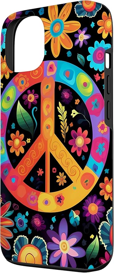 iPhone 13 Peace Sign Hippie Floral Case