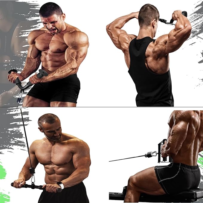 Cable Machine Attachment,LAT Pulldown Attachments Upgraded 1.3 Inch Comfort Grip Cable Attachments for Gym, Triceps Rope Bar,V Bar ,Double D Bar,Homr Gym Accessories