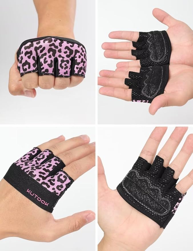 KUTOOK Weight Lifting Workout Gloves for Men/Women, 3mm XRD Padding Grip Gym Gloves, Breathable Partial Gloves for Calluses, Weightlifting Gloves for Exercise, Kettlebell, Pull-Ups, Cross Training