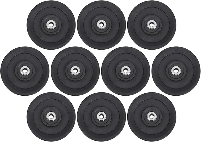 Keenso 10 Pcs 115mm Nylon Bearing Pulley Wheel Replacement Home Gym Equipment Machine Attachments Exercise Accessory
