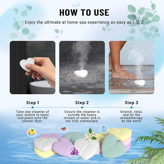 Shower Steamers Aromatherapy for Women Men,10 Pack Organic Essential Oils, Spa Relaxation,Travel Essentials Aromatherapy Bath,Birthday Gifts for Her