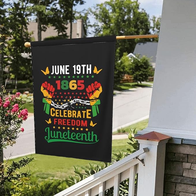 Juneteenth Garden Flag – 12.5x18 Inch Outdoor juneteenth Decorations Banner, african american flag, Yard Decor, Black History Month, Freedom Day Gift