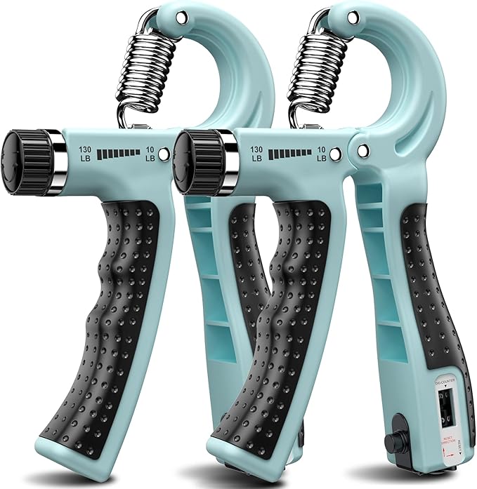 KDG Hand Grip Strengthener 2 Pack Adjustable Resistance 10-130 lbs Forearm Exerciser,Grip Strength Trainer for Muscle Building and Injury Recovery for Athletes