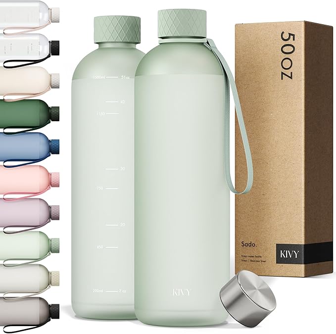 KIVY Tritan Water Bottle 2nd Generation (Light Green, 50oz)