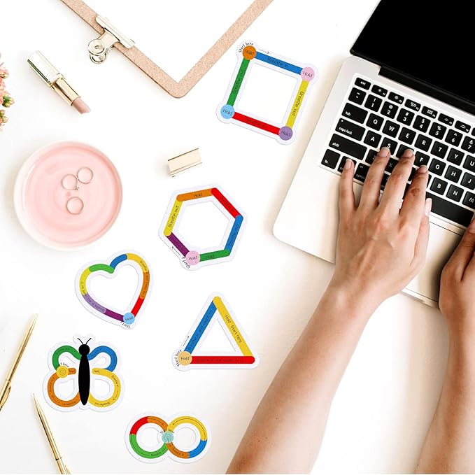 Crtiin 50 Pieces Anxiety Sensory Stickers for Anxiety Relief Items Mental Health Stickers Fidget Textured Strips for Office Classroom Desk Relieve Adult Stress(Hold Style)