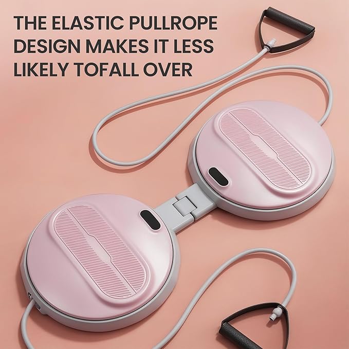 Waist Twister Machine, Foldable Ab Workout Equipment with 300 lbs Weight Capacity, Noiseless Ab Twister Board for Home Gym Exercise Equipment, Ab Machine for Women Men