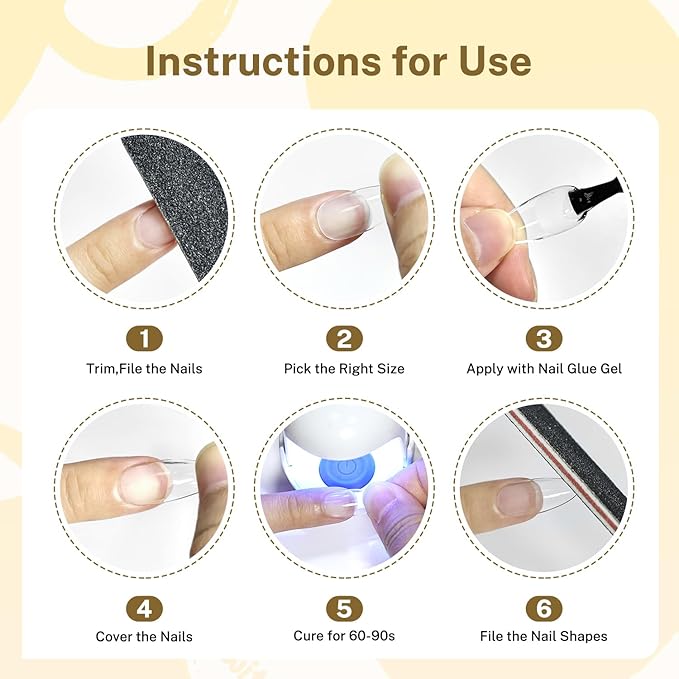 JODSONE Droplet Shape Nail Tips Soft Nail Gel Tips Full Cover Half Matte Clear Gelly Press on Flase Nail Tips for Extension Nail Manicure 12 Sizes 240Pcs