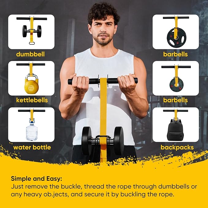 Forearm Strengthener and Wrist Roller, 43.3 inch Or 51.2 inch Ultra Strong Nylon Webbing, Forearm Exerciser with Quick Locking Mechanism, Ideal for Hand, Wrist and Forearm Strength Training