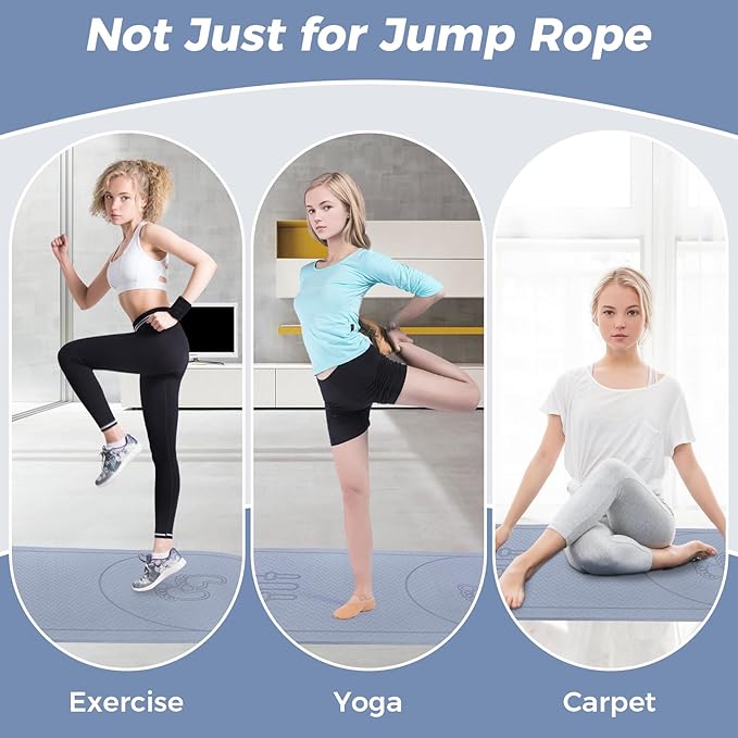 Jump Rope Mat Outdoor Exercise Mat Larger Non-Slip,Workout for Home Gym Flooring, Jump Rope Pad for Indoor(50in*24in)