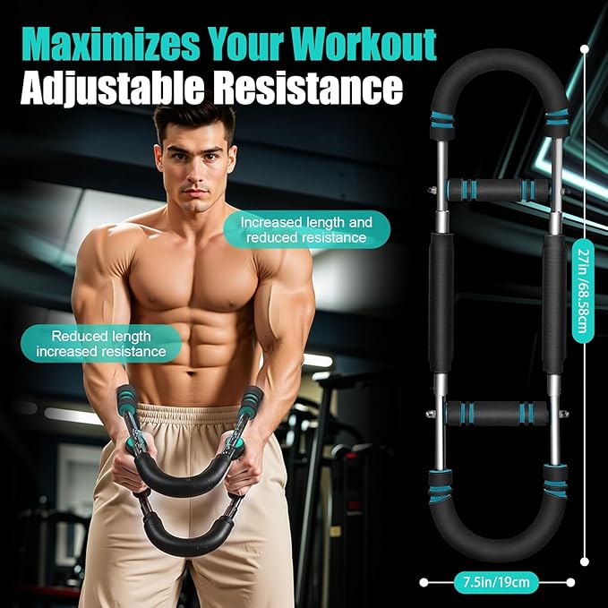 Twister Arm Trainer, 66-110lb Adjustable Forearm Strengthener, Arm & Chest Workout, Home Gym & Portable Equipment, Upper Body Exerciser, Spring Resistance Trainer for Strength Training