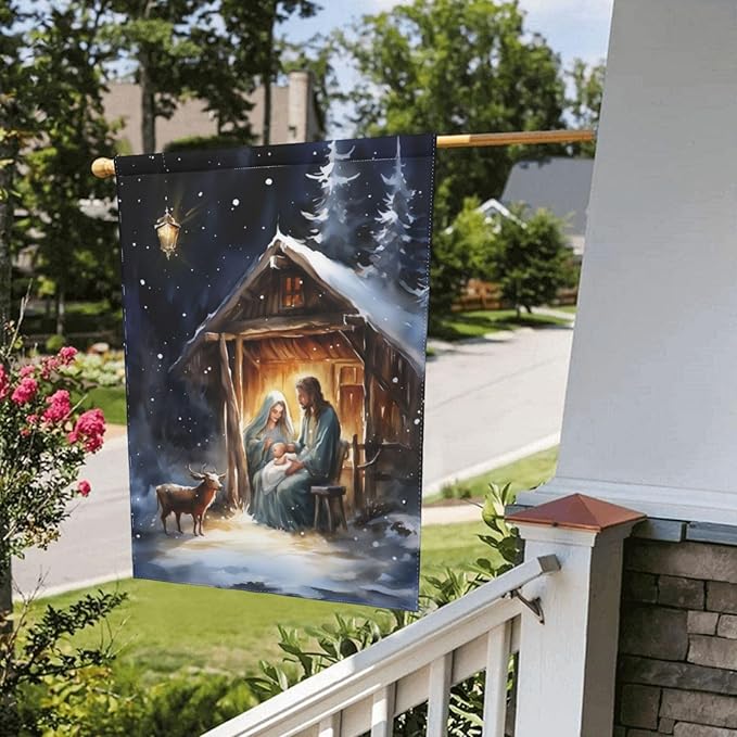 Jesus Garden Flag 12x18 In Double Sided Yard Flags Lawn Sign Decor No Flagstand