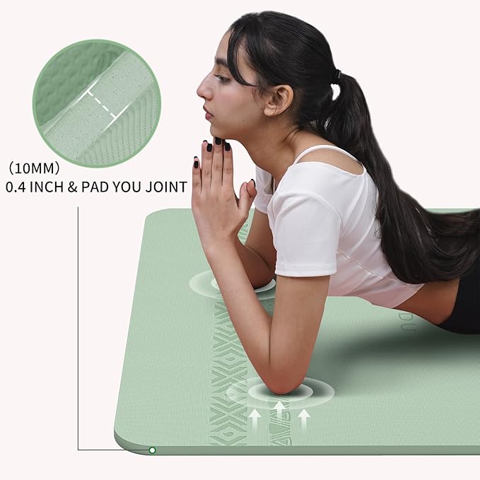 Large Yoga Mat-72’x36’x0.4’ Extra Width & Thick,Comfortable,Non-Slip Exercise Mat-Works Great on All Floor for Stretching,Yoga Studio,Gym or Home Workouts