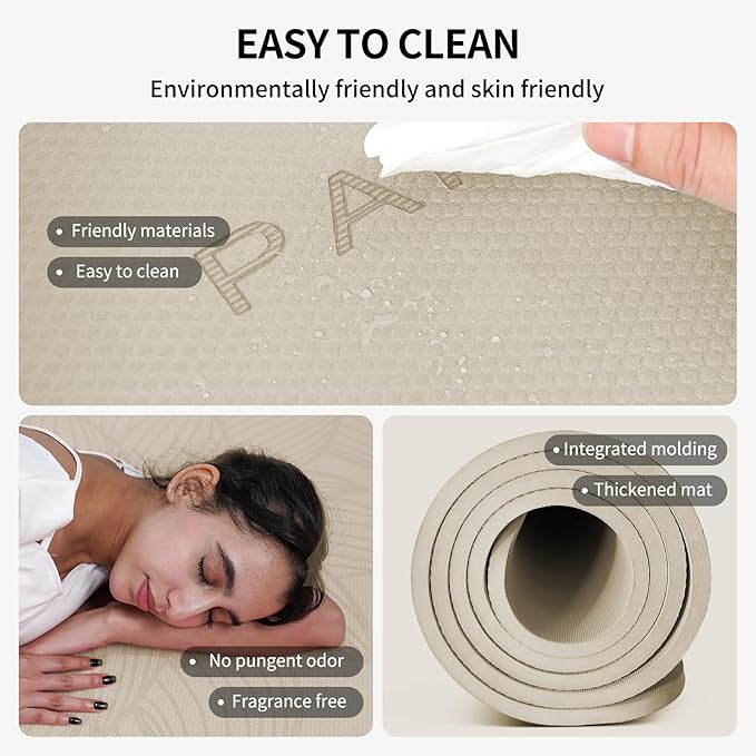 Large Yoga Mat-72’x36’x0.4’ Extra Width & Thick,Comfortable,Non-Slip Exercise Mat-Works Great on All Floor for Stretching,Yoga Studio,Gym or Home Workouts