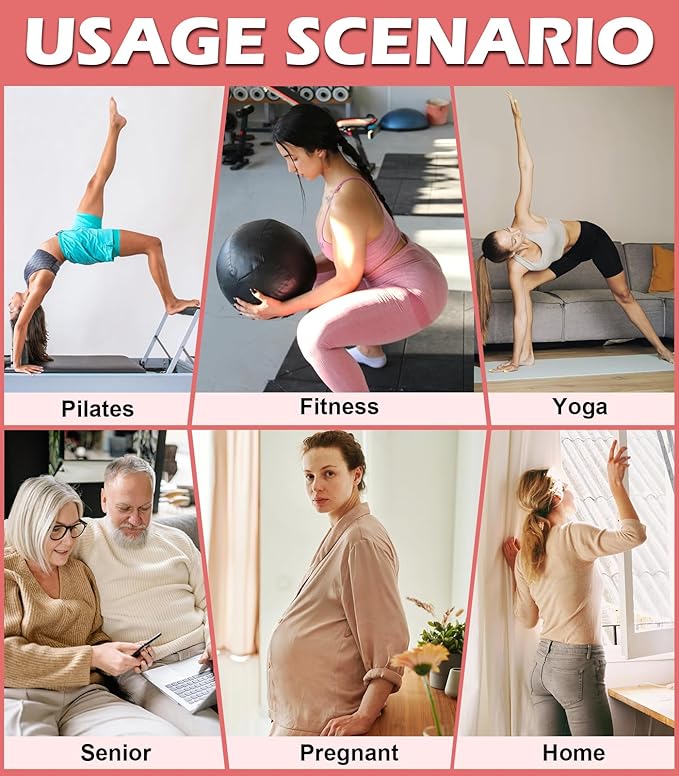 Breslatte Crew Pilates Socks with Grips for Women Non Slip Cotton Grip Socks for Yoga Hospital Barre Home Daily