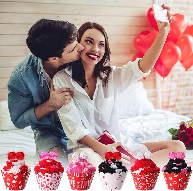 Geyoga 6 Pair Christmas Cupcake Fuzzy Socks for Women Cute Cozy Fluffy Winter Warm Slipper Socks