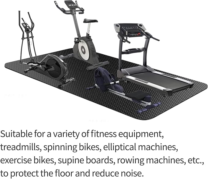 Exercise Equipment Mat,Treadmill Mat,Bike Mat Compatible with Peloton Bike Elliptical Treadmill Mat,Under Exercise Bike Trainer Mat Pad for Stationary Indoor Spin Bike (60"x23.6")