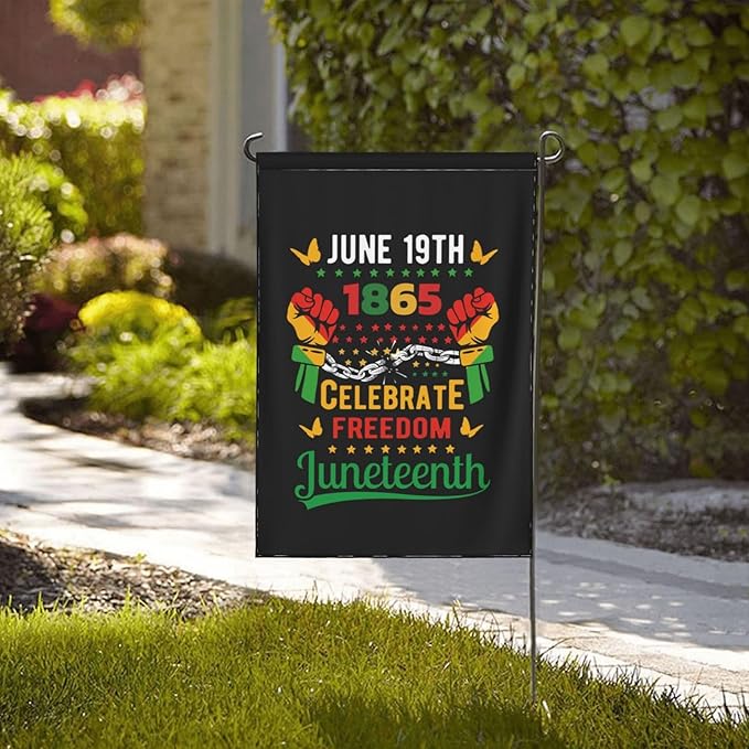 Juneteenth Garden Flag – 12.5x18 Inch Outdoor juneteenth Decorations Banner, african american flag, Yard Decor, Black History Month, Freedom Day Gift