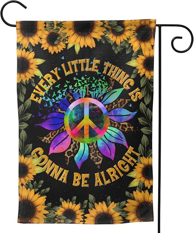 World Peace Sign Garden Flag for Outside 12"x18" Yard Flag Decoration Banner Decor Yard Flag Gifts