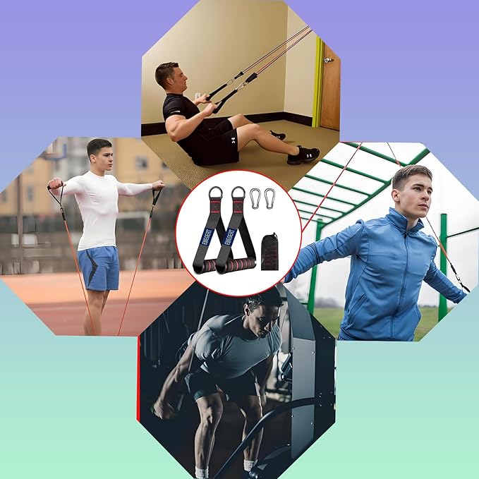 Exercise Handle, Replacement Fitness Equipment for Pilates, Yoga, Strength Trainer, Pull Down Home Gym Red, Grey, Blue Working Out Handle