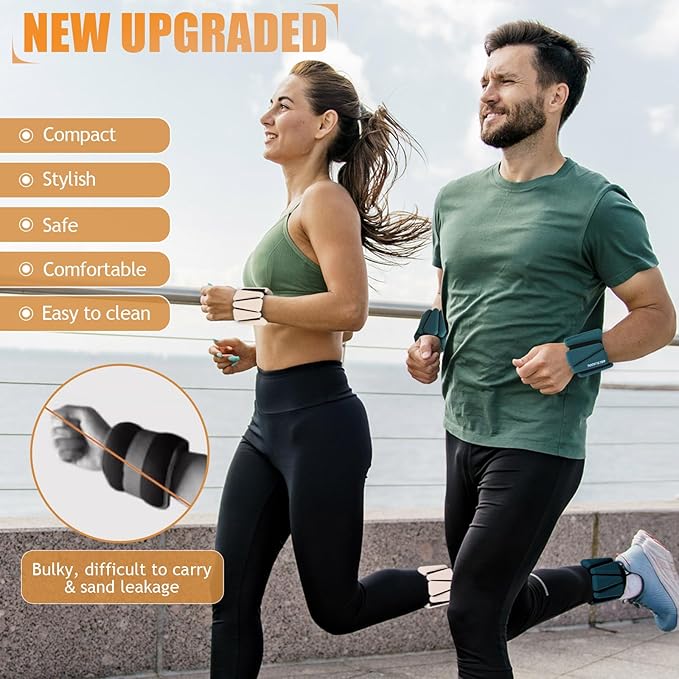 Ankle Weights Set of 2 (1 lb/2 lb/3 lb Each) Adjustable Wrist Weights for Women Men Wearable Arm Leg Weight for Pilates, Running, Walking, Workout, Yoga