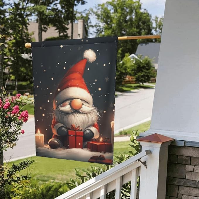 Gnome Garden Flag 12x18 In Double Sided Yard Flags Lawn Sign Decor No Flagstand