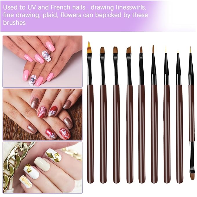 Professional Manicure Pedicure Kit, Electric Nail File Set, Cordless Electric Nail Drill Machine, 5 Speeds Hand Foot Care Nail Drill for Thick Nail Toenail Cuticle with 9Pcs Drawing Brushes