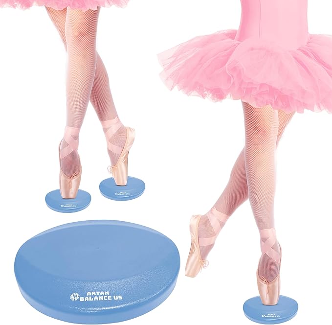 Dance, Cheerleading and Figureskating Trainer Stretching and Balance, 2 Pc. Set, Stretching, Disc Core Board and Flexibility Equipment Strap for Dance, Gymnastics, Turning, Stunt