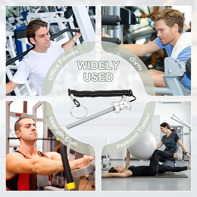 Weight Stack Pin, Weight Gym Pin Strength Training Equipment Replacement with Pull Rope for Commercial Home