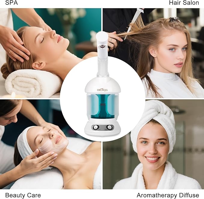 Facial Steamer, Nano Ionic Face Steamer for Facial Deep Cleaning Portable Ozone Steamer with Extendable 360° Rotating Arm, Humidifier for Home Salon Spa or Personal Care (Blue)