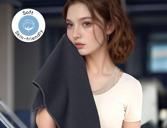 Microfiber Gym Towels 3 Pack, Quick-Drying Yoga Towels for Sport, Workout Equipment, Home and Gym, 16 Inches x 27.5 Inches
