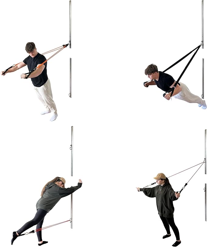 Aluminum Wall-Mounted Anchor Fitness System - Adjustable, Multi-Functional, Space Saving Home Gym Solution for Strength Training, Workout Goals | 100+ Exercises, Easy Installation, 300lbs Capacity