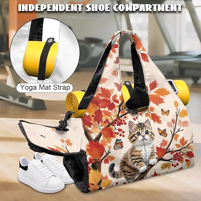 Yoga Mat Bag for Women Men Large Carryall Tote with Adjustable Shoulder Strap for Gym Yoga Travel Pilates Office