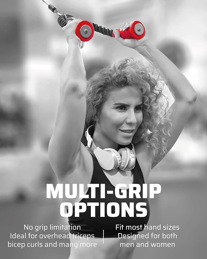 2 Ergonomic Tricep Ropes | 30" & 16.5" | Non-Slip Cable Attachment | Wrist Pressure Relief | Grip Strength, Forearm Activation | Home & Commercial Gym Accessory, For Cable Machine, Smart Gym
