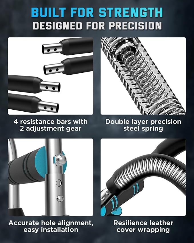 Kapebow Twister Arm Trainer, PowerTwist Arm Trainer, Adjustable Forearm Strengthener, Arm Exercise Equipment, Chest Workout Equipment, Portable Spring Resistance for Home Workout Equipment