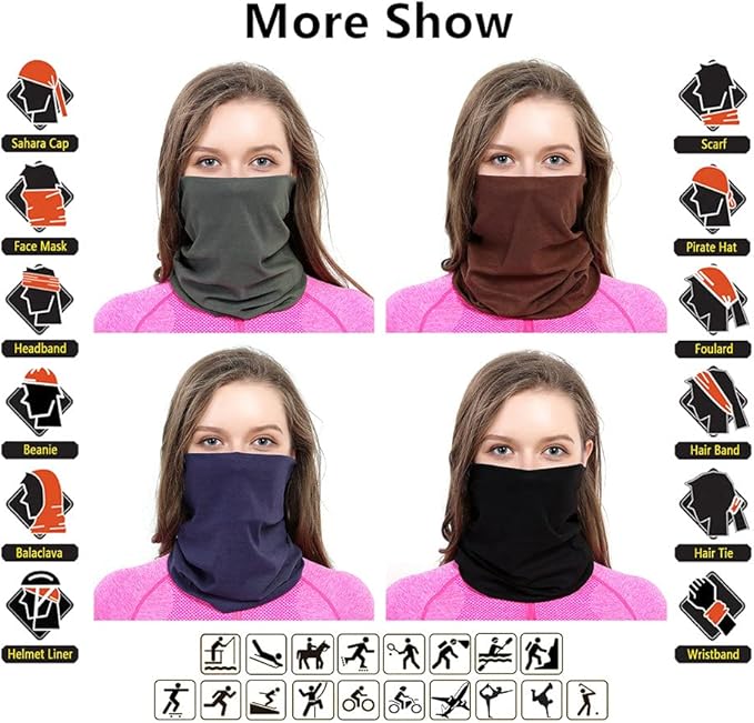 Headband Neck Gaiter Head Wrap Headwear Face Mask Magic Scarf Bandana for Men and Women