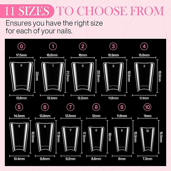 Half Cover Duck Nail Tips 504 Pcs Duck Press on Nails Clear Soft Gel Short Duck Nail Tips 11 Sizes Wide French False Nails for Acrylic Nails Professional for Y2K Art Salon