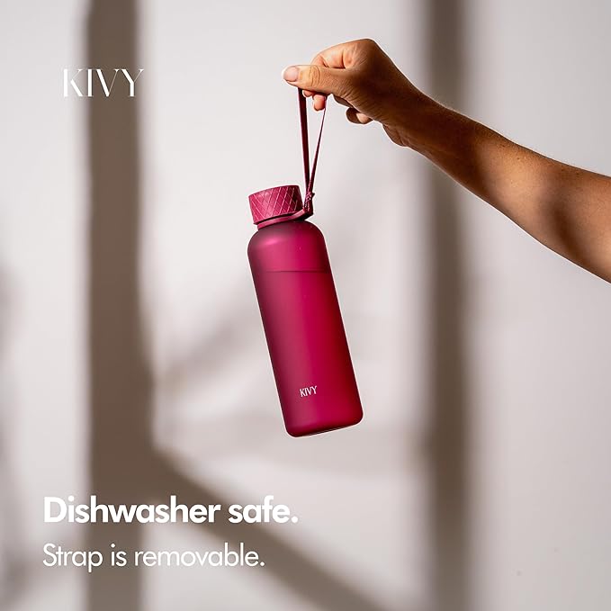 KIVY Tritan Water Bottle 2nd Generation (Dark Ruby, 22oz)