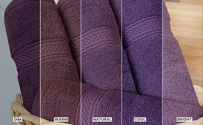 Utopia Towels 8 Piece Premium Towel Set, 2 Bath, 2 Hand, and 4 Wash Cloths, 600 GSM 100% Ring Spun Cotton, Highly Absorbent Towels for Bathroom, Gym, Hotel, and Spa, Plum