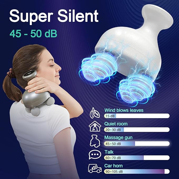 DEITY 4 Heads Handheld Massage Gun Deep Tissue, Electric Body Massager, Percussion Muscle Massager for Easing Shoulder and Back Tension, Perfect Gifts for Man Women, Pink