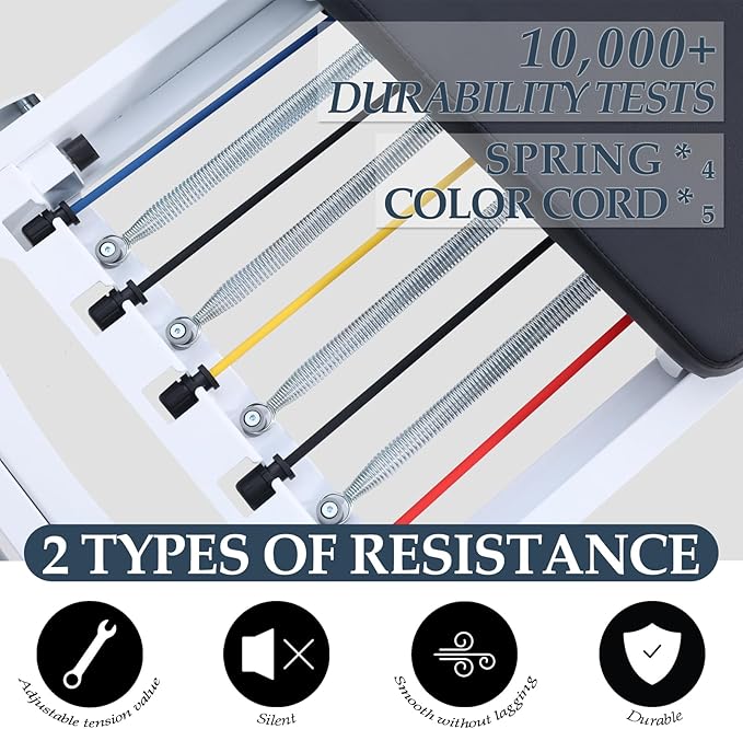 Foldable Pilates Reformer Machine,Extended 88in Metal Frame Pilates Equipment for Home Women Men Use Gym Workout & Advanced and Beginners Users , Dual Resistance System (Spring & Latex Tubes)