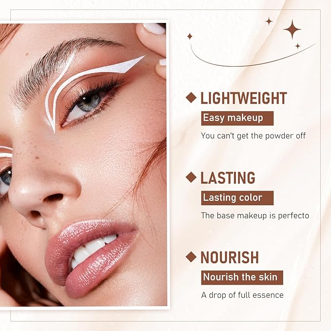 Korean Hydrating Lightweight Foundation Stick with Brush, Multi-Use Foundation Makeup, Waterproof, Full Coverage, Pink Velvet, All Skin Types