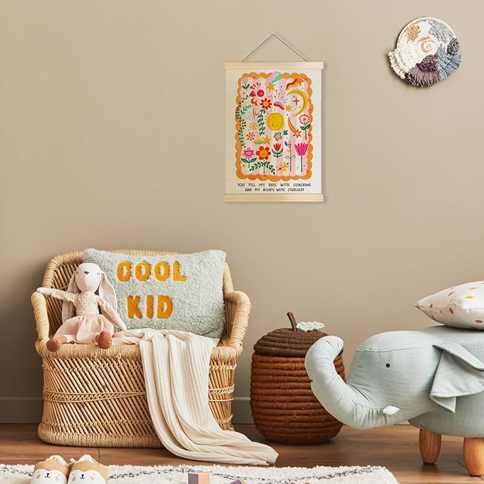 JINYO Nursery Wall Decor, Boho Sun Sunshine Nursery Wall Art Poster, Boho Nursery Decor, Boho Kids Room Decor, Wildflower Inspirational Wall Art for Kids Baby Children Toddler Room Nursery, 12x16 Inches