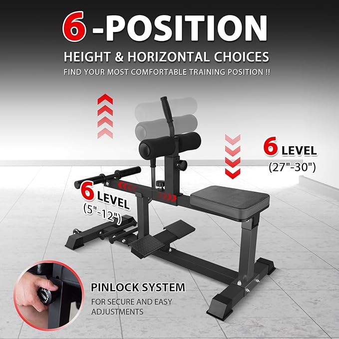 GMWD Adjustable Seated Calf Raise Machine with Band Pegs for Leg Training and Exercise - Home Gym Equipment